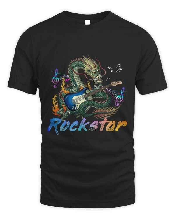 Dragon Rock star Guitar Rockin music singer Tee