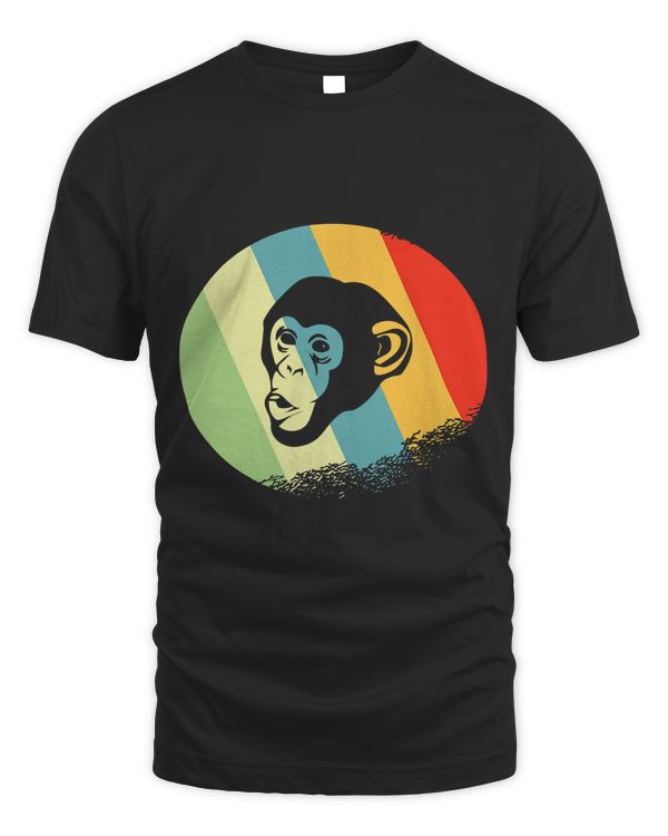 monkey Animal Round with Retro Colors