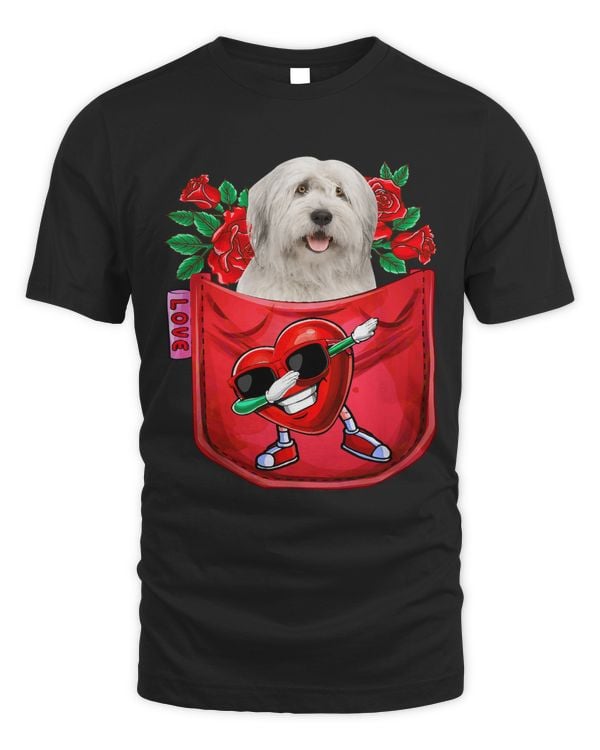 Bearded Collie In Pocket Dabbing Heart Sunglasses Valentine