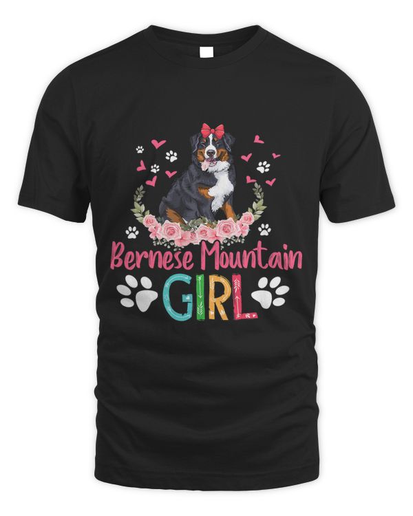 Bernese Mountain Girl Cute Bernese Mountain Dog Flowers
