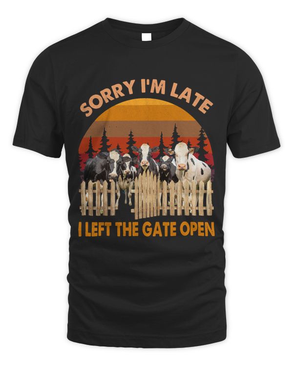 Vintage Funny Cows Sorry Im Late I Left The Gate Open Lover