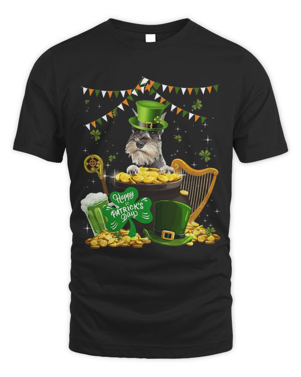 Schnauzer Dogs Lover Funny Irish Shamrock St Patricks Day