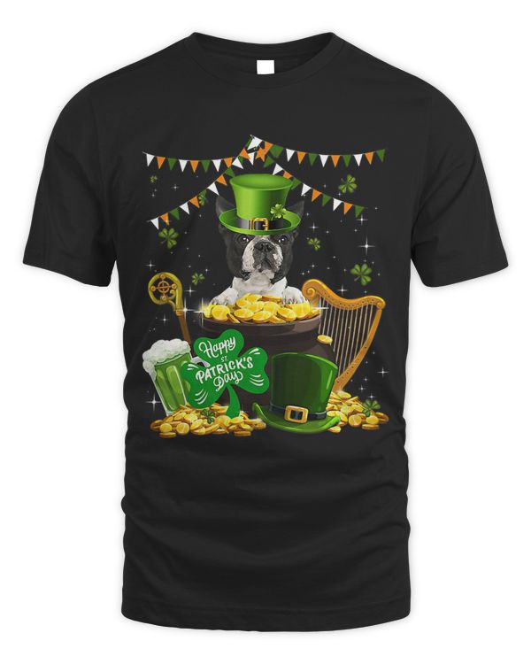 Boston Terrier Dogs Lover Funny Irish Shamrock St Patricks
