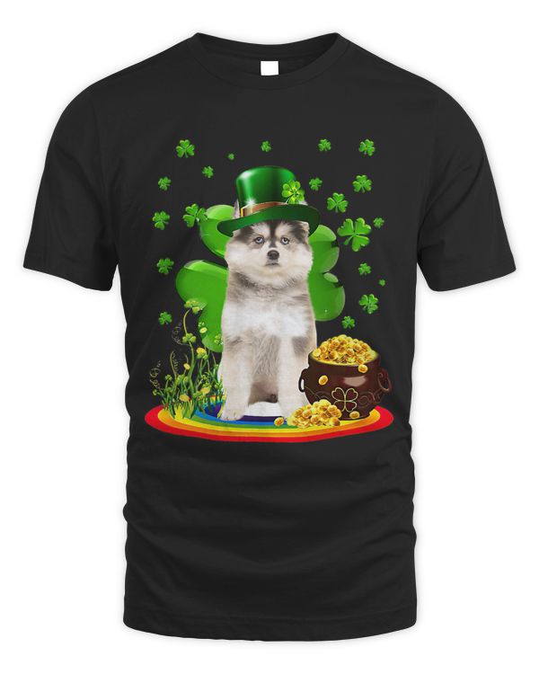 Pomsky St Patricks Day Lover Irish Shamrock Dog Loves 4