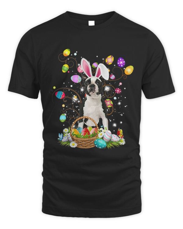 Cute Boston Terrier Egg Shirt Easter Day Dog Dad Dog Mom