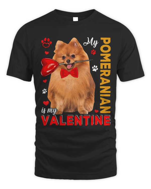 My Pomeranian Is My Valentine Cute Dog Holding Heart Lover 61