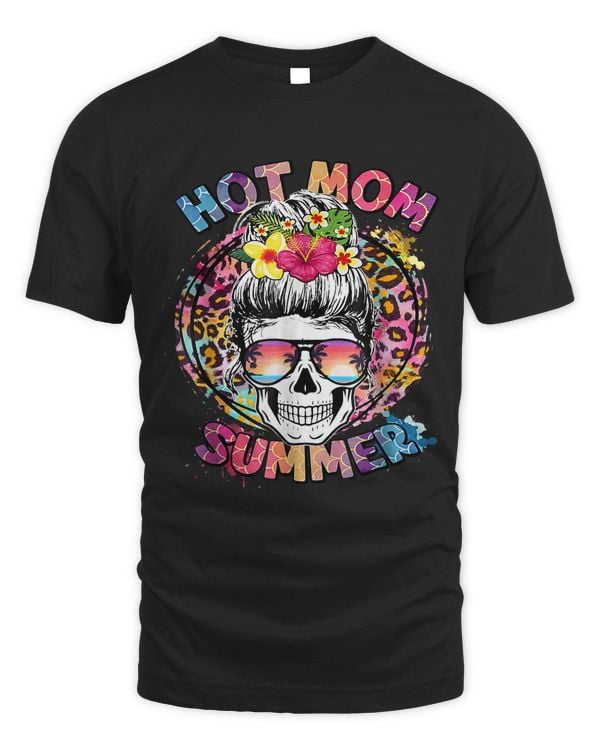 Hot Mom Summer Messy Bun Hair Mom Leopard Summer Lover