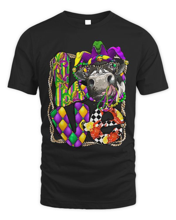 Mardi Gras Love Cow Lover Crawfish Fleur De Lis Louisiana