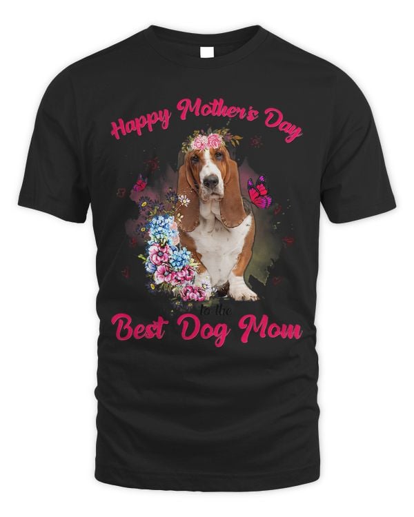 Basset Hound Flower Happy Mothers Day To The Best Dog Mom