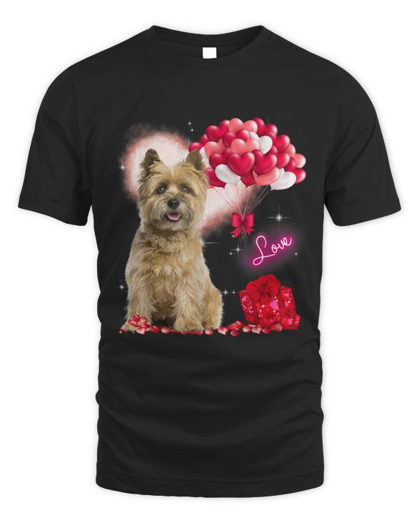 Cute Cairn Terrier Balloon Heart Valentines Day Valentine
