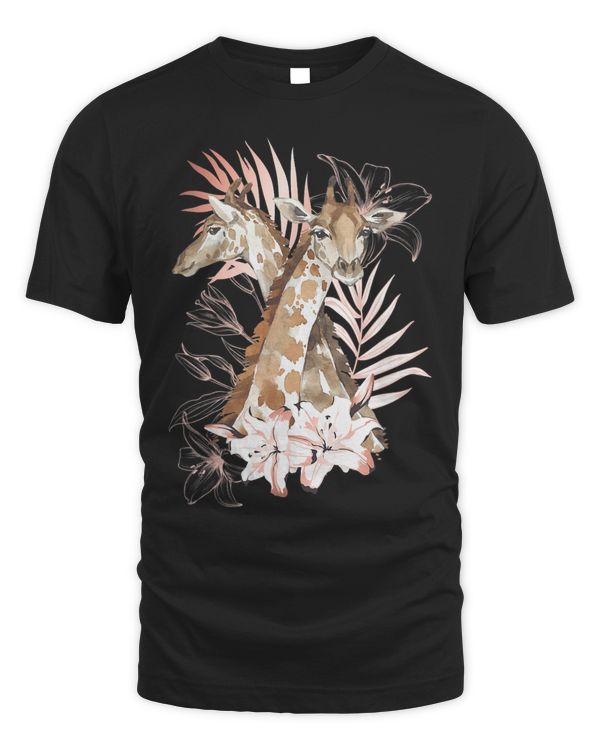 Cool Animals Love Giraffes Floral Art