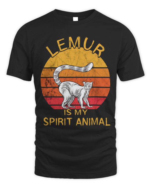 Lemur Lover Retro Vintage Sunset Lemor Is My Spirit Animal