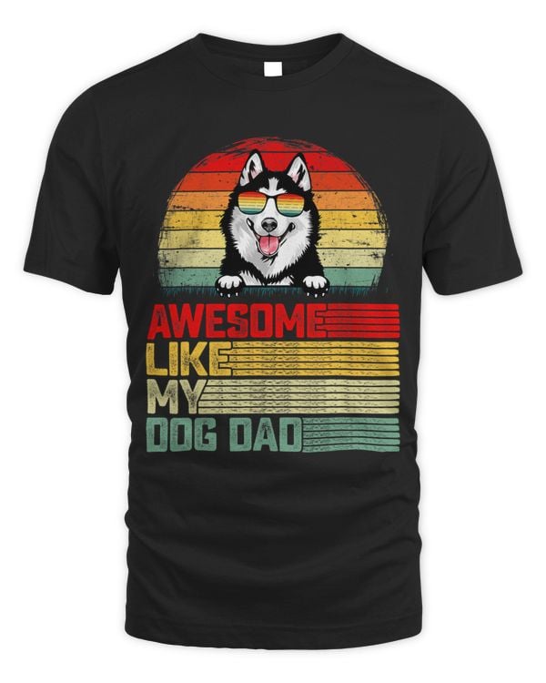 Mens Retro Vintage Awesome Like My Siberian Husky Dog Dad 88