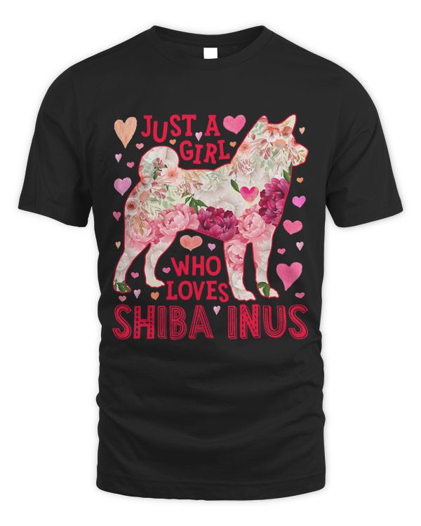 Shiba Inu Just A Girl Who Loves Shiba Inus Dog Flower Floral 311