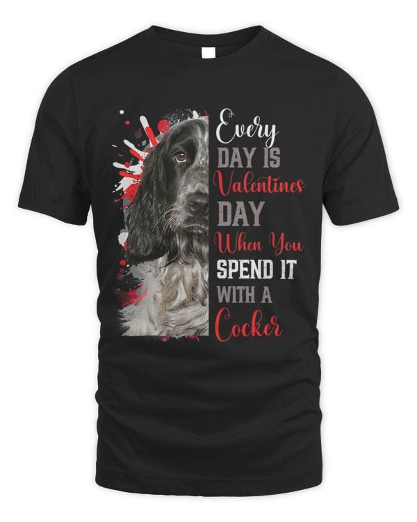 Womens Valentines Day Cocker Spaniel Mom Mother Mum Mummy Black