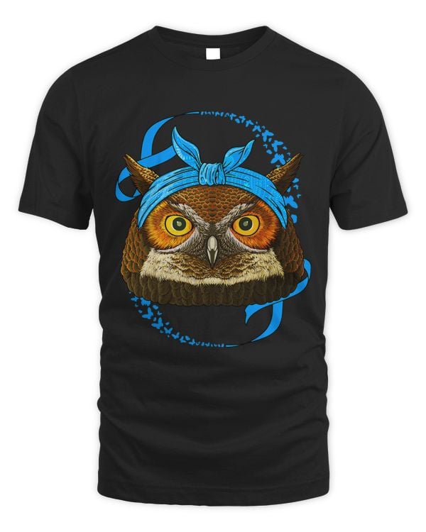 Owl Diabetes Awareness Night Bird Blue Bandana T1D Survivor 330