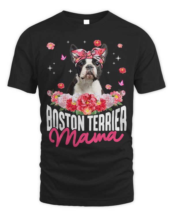 Boston Terrier Mama Flower Bandana Dog Lover Mothers Day