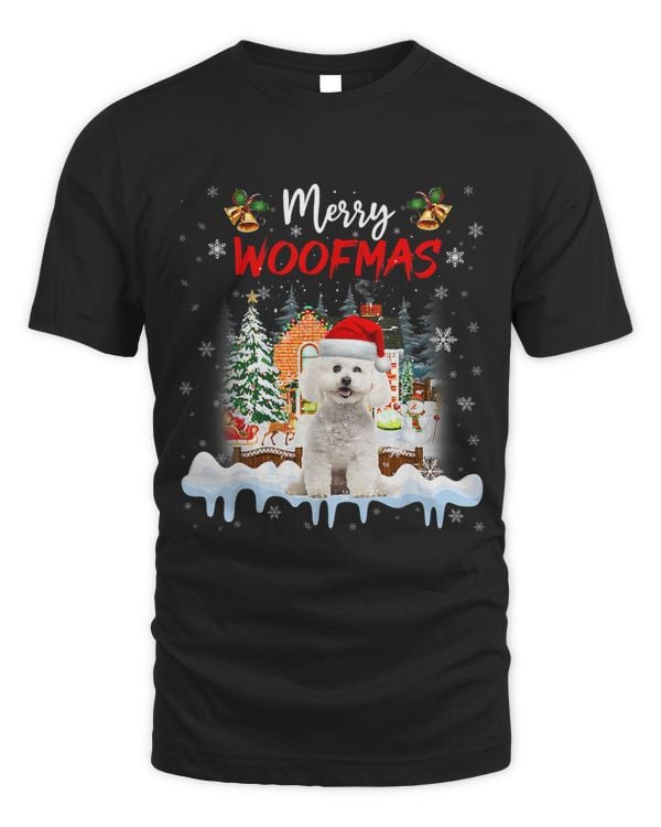 Merry Woofmas Bichon Frise Christmas Tree Dog Lover Xmas 97