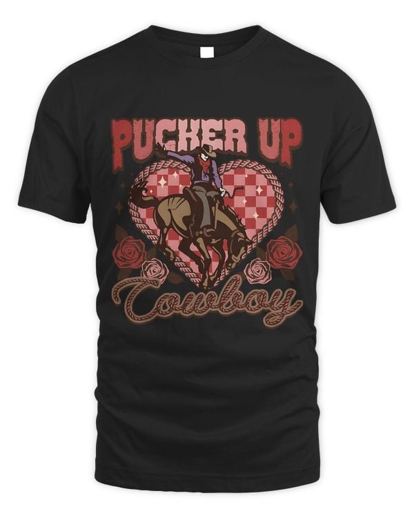 Groovy Cowboy Horsing Pucker Up Cowboy Western Valentines
