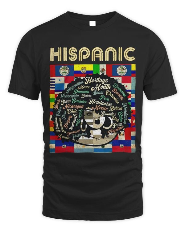 Latina Woman Art Hispanic Heritage Month Latin Country Flags 192