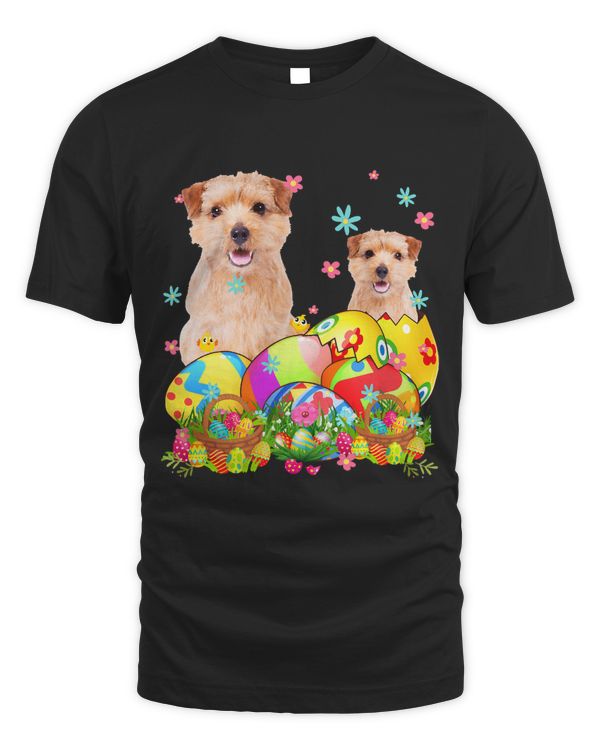 Happy Easter Day Norwich Terrier With Easter Eggs Dog Lover