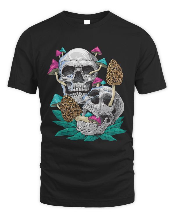 Skull Morel Mushrooms Mycologist Goth Cute Mushroom Art