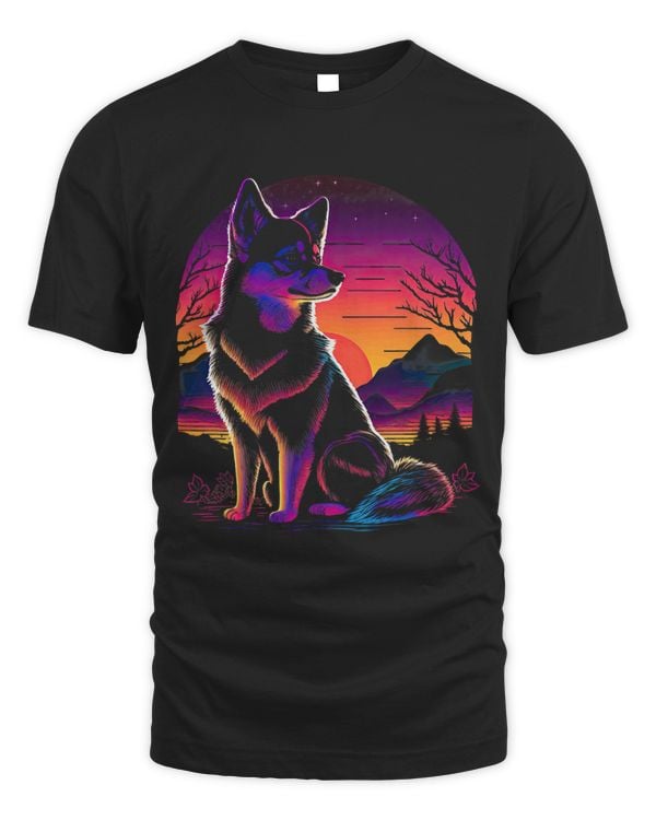 Retro Aesthetic Alaskan Klee Kai dog 9