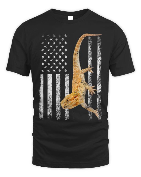 Funny Bearded Dragon Lovers American Flag Beardie Lover