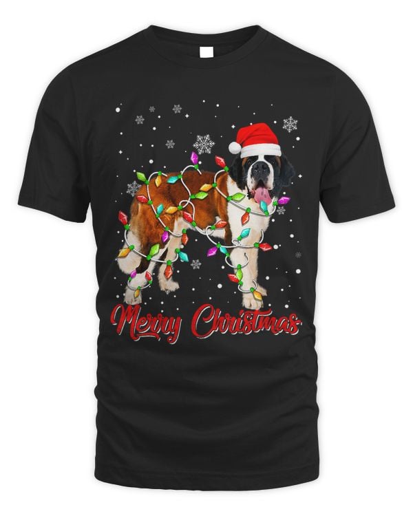 Merry Christmas Lights Bernard Dog Funny Dog Lover 230