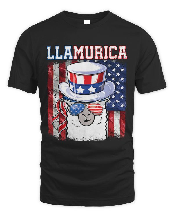 4th of july alpaca llamurica american flag usa merica