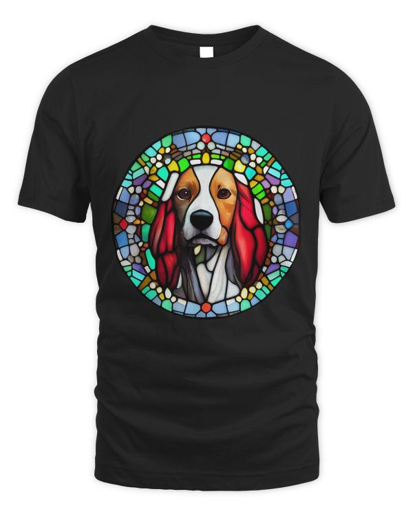 Brittany Spaniel Colorful Stained Glass