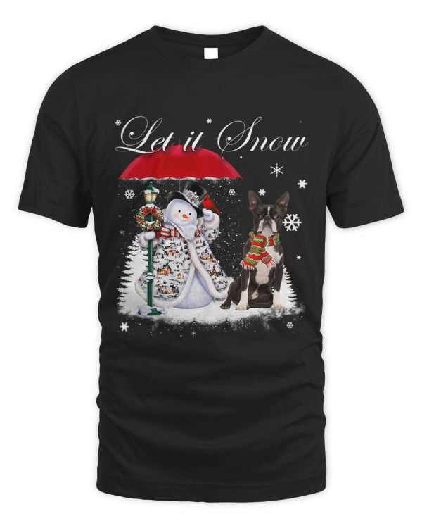 Boston Terrier Santa Dog Christmas Snowman Xmas Pajama 393