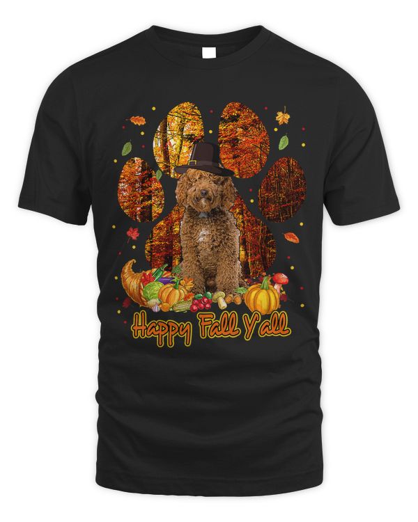 Its Fall Yall Labradoodle Pilgrim Dog Paw Thanksgiving154