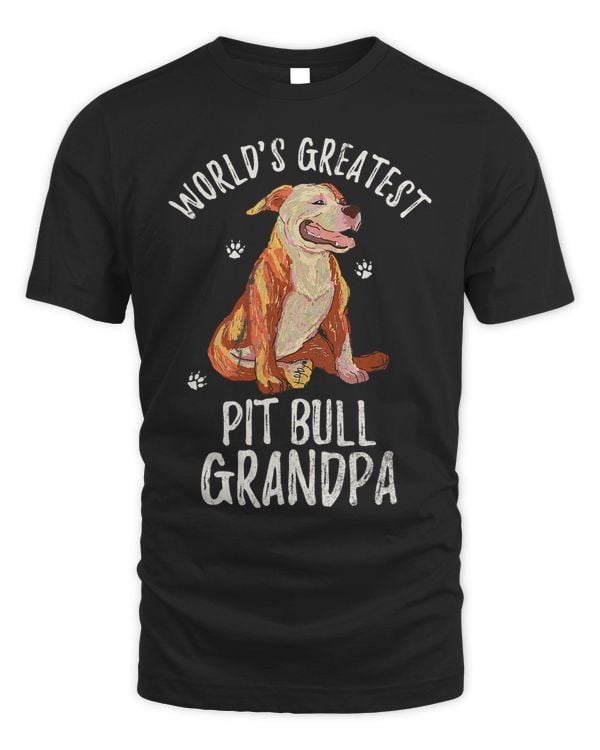 Worlds Greatest Pit Bull Grandpa Funny PitBull Pet Lover 266