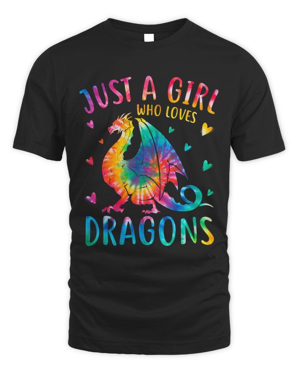 Cute Just A Girl Who Loves Dragons Tie Dye Women and Girls