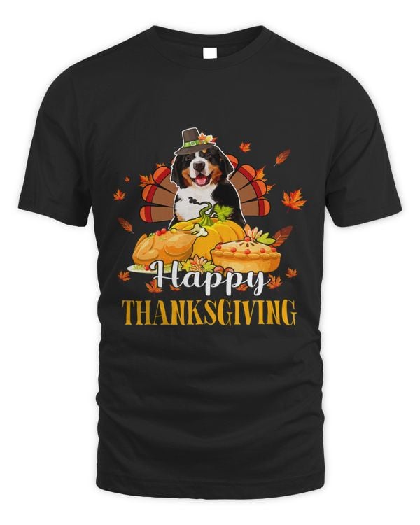 Happy Thanksgiving Turkey Appenzeller Sennenhund Wearing Hat