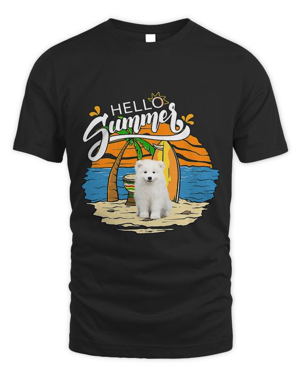 Hello Summer Samoyed Dog Holiday Vacation