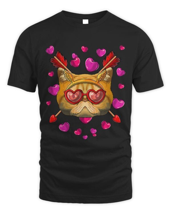 Exotic Shorthair Valentines Day Heart Glasses Love Arrows