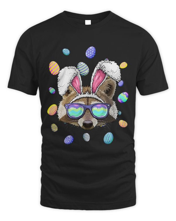 Raccoon Easter Bunny Ears Funny Easter Eggs Hunting