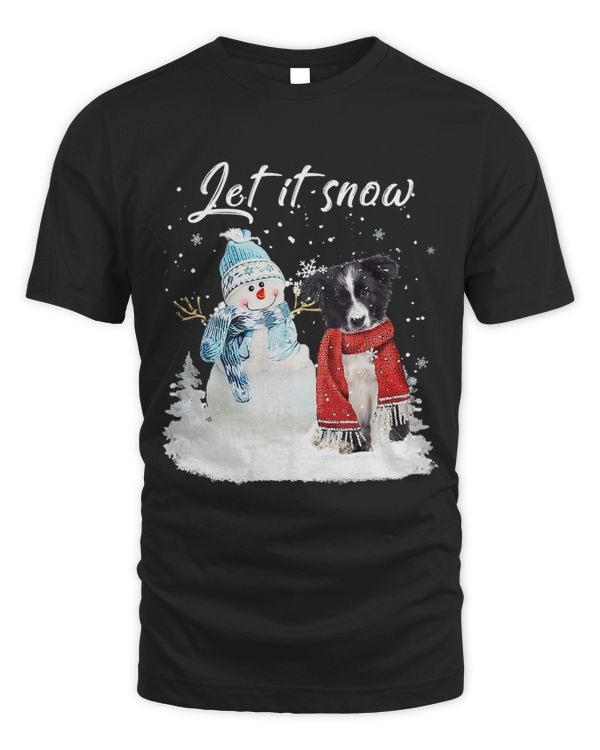 Border Collie Santa Dog Christmas Snowman Xmas Pajama 305