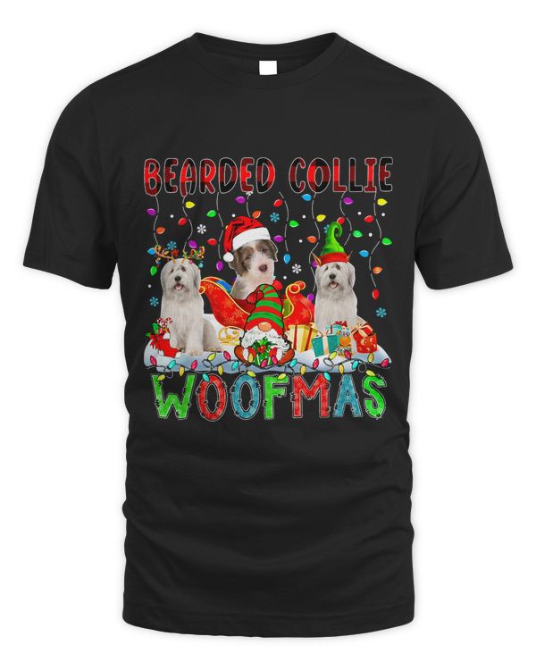 Bearded Collie Xmas Woof Santa Elf Bearded Collies Gnome 78