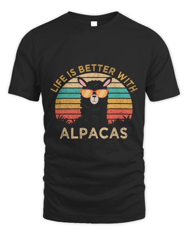 Life Is Better With Alpacas Cute Alpaca Wearing Sunglasses