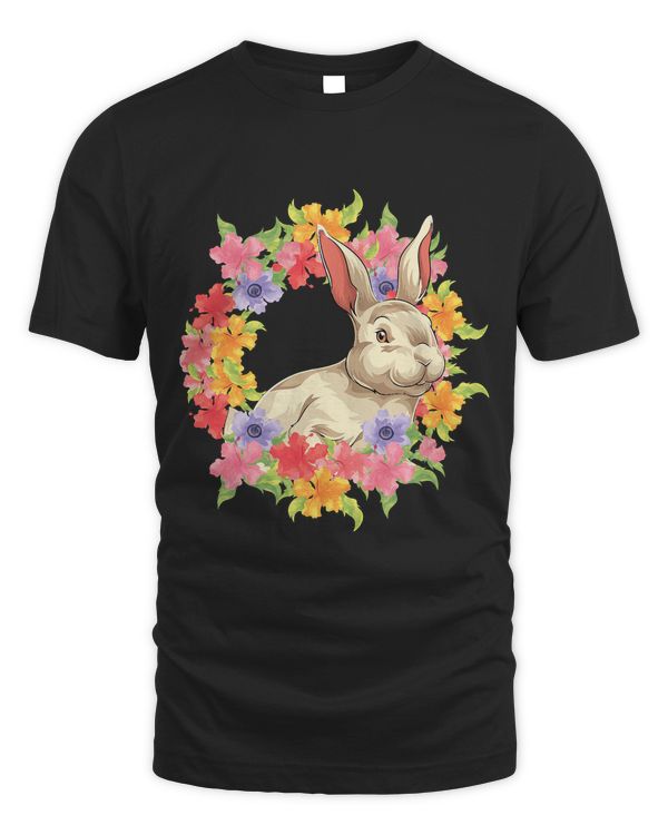 Floral Cute Bunny Pet Animal Lover Flowers Rabbit