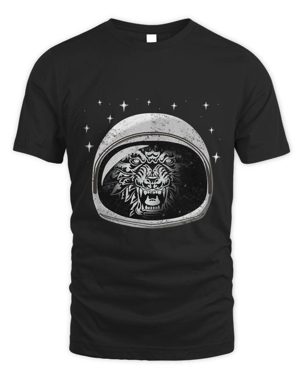 Astronaut Snarling Wolf Animal Retro Space Exploration