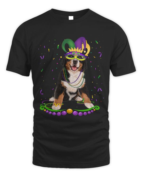 Bernese Mountain Wearing Carnival Mask Mardi Gras Dogs Lover