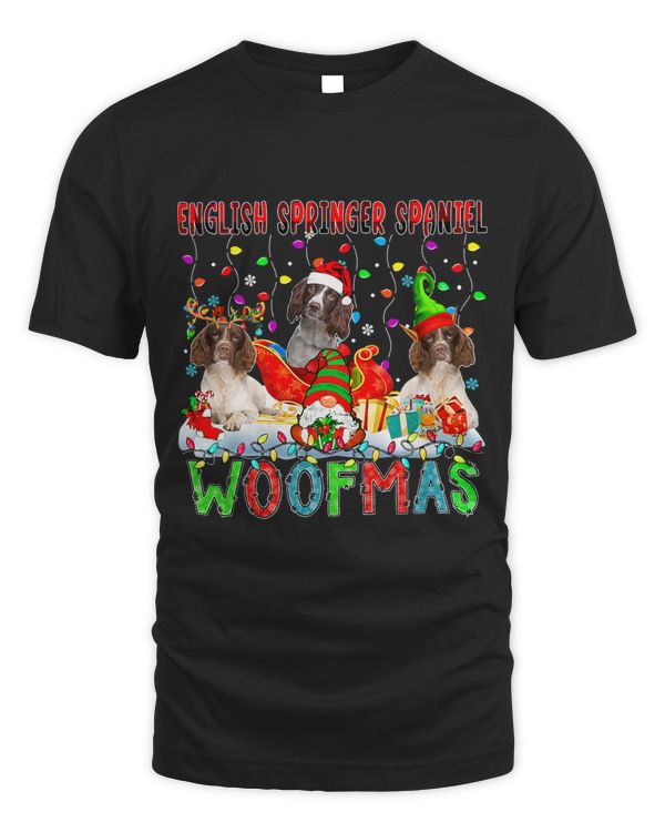 English Springer Spaniel Xmas Woof Santa Reindeer Dogs Gnome 91