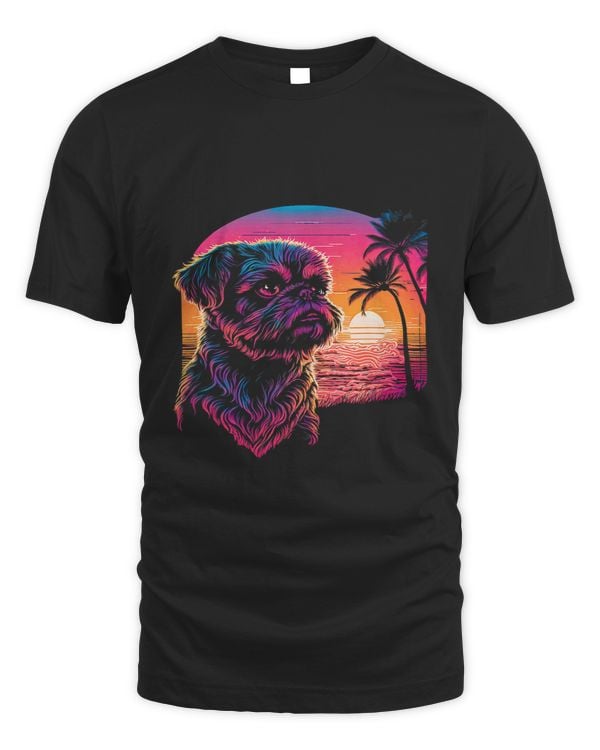 Retro Aesthetic Brussels Griffon dog 69