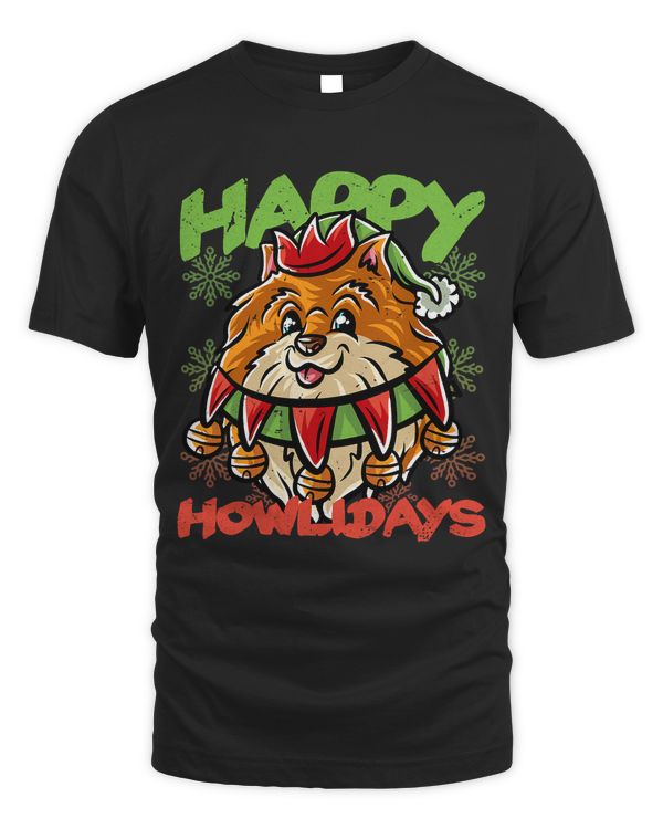 Happy Howlidays Pomeranian Elf Dog Merry Christmas Dogs 55
