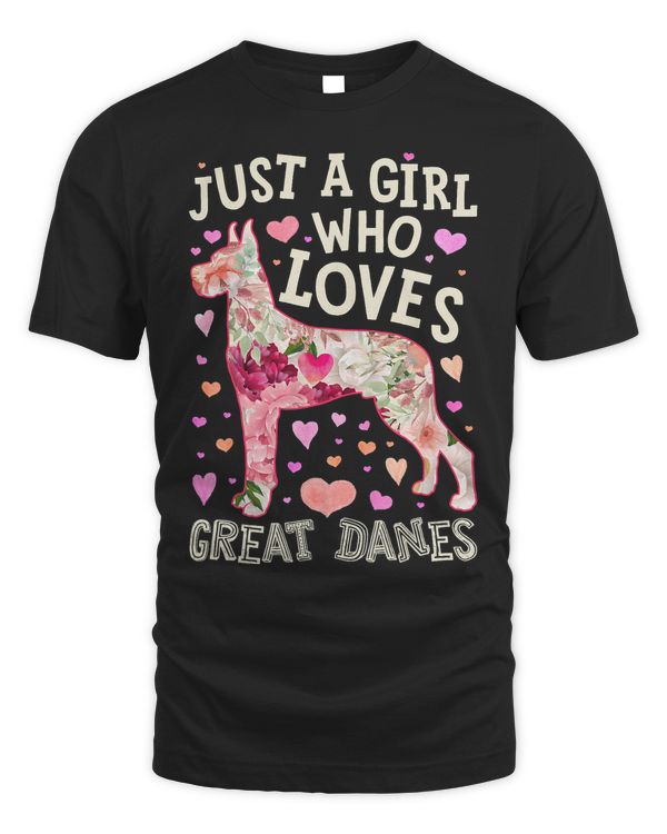 Great Dane Just A Girl Who Loves Dog Flower Women Floral 18
