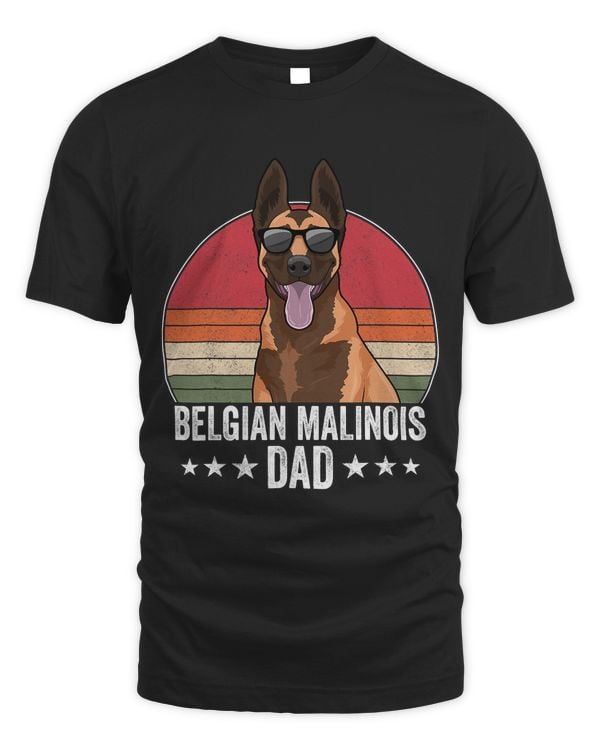 Belgian Malinois Dad Dog Sunset Retro Style for Men 422